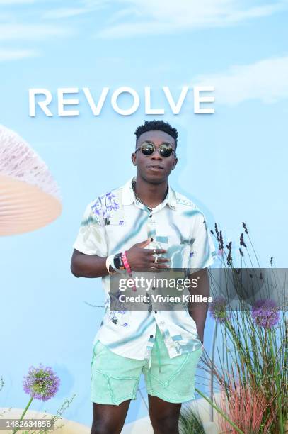 Olly Sholotan attends REVOLVE Festival 2023, Thermal, CA - Day 1 on April 15, 2023 in Thermal, California.