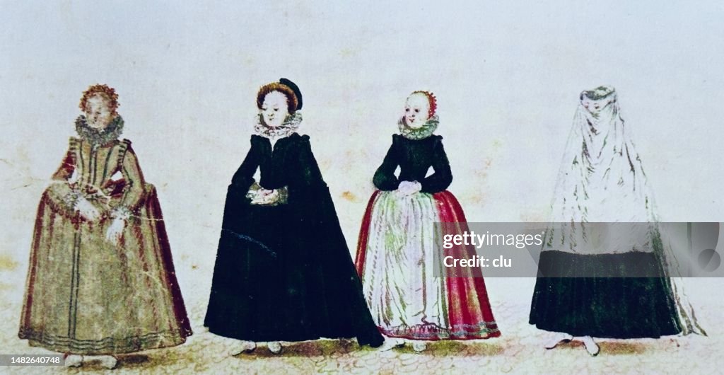 Tübingen female traditional costumes 1614