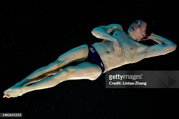 Oleksii Sereda of Ukraine competes during the Men's 10m Platform Final on day theree of the World Aquatics Diving World Cup 2023 at Xi'an Aoti...