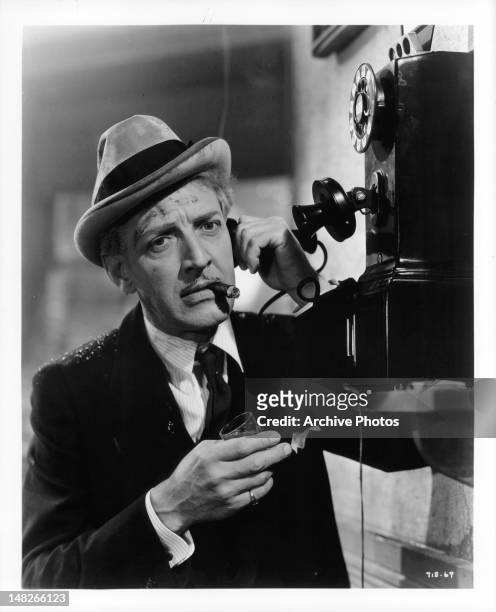 Otto Kruger on pay phone in a scene from the film 'The Women In His Life', 1933.