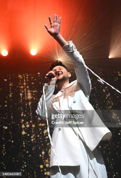 Special guest Eldar Gasimov performs during the London Eurovision Party 2023 at the Outernet London on April 16, 2023 in London, England.