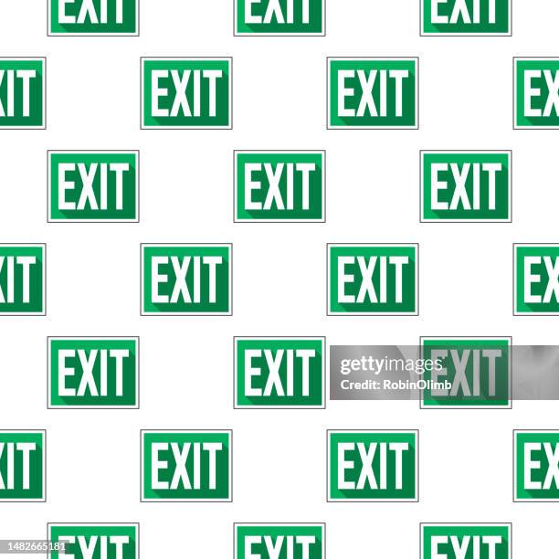 exit signs seamless pattern - leaving card stock illustrations