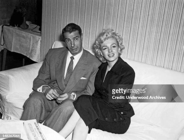 Marilyn Monroe and Joe DiMaggio, circa 1954.