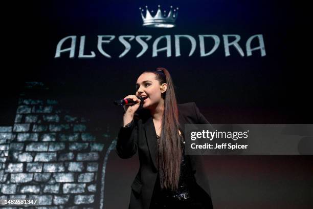 Norway’s representatives for Eurovision 2023, Alessandra performs during the London Eurovision Party 2023 at the Outernet London on April 16, 2023 in...