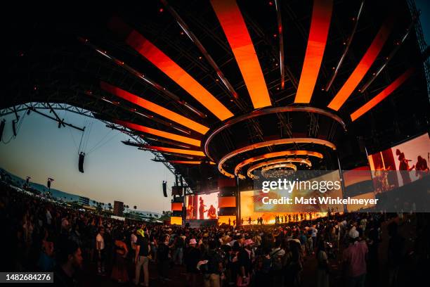 Diljit Dosanjh performs at the Sahara tent during the 2023 Coachella Valley Music and Arts Festival on April 15, 2023 in Indio, California.