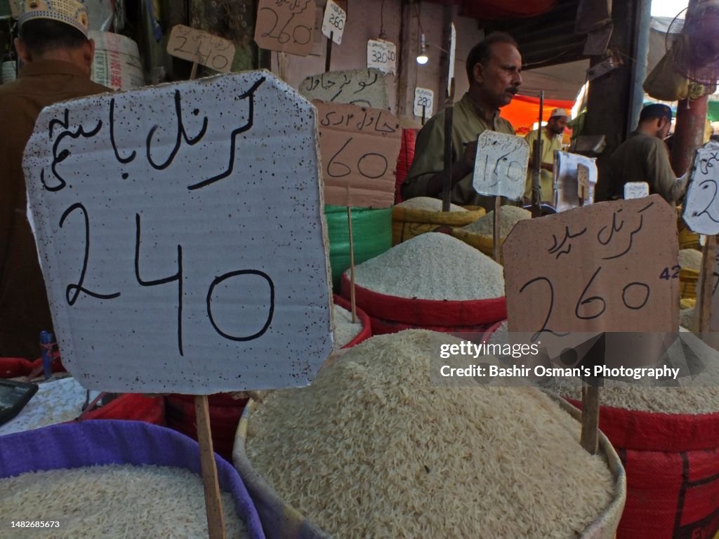 Extra Rice Tag Price Tags For Various Quality Of Rice On Sale High-Res Stock Photo ...
