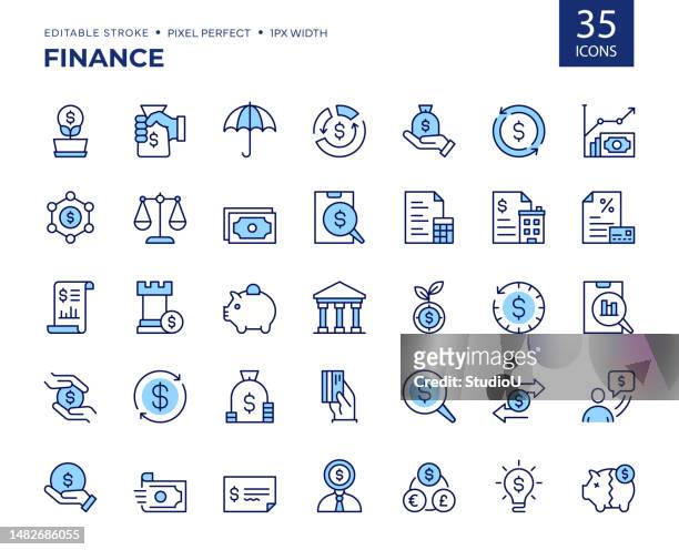 finanzielle farbliniensymbole. - bank financial building stock-grafiken, -clipart, -cartoons und -symbole
