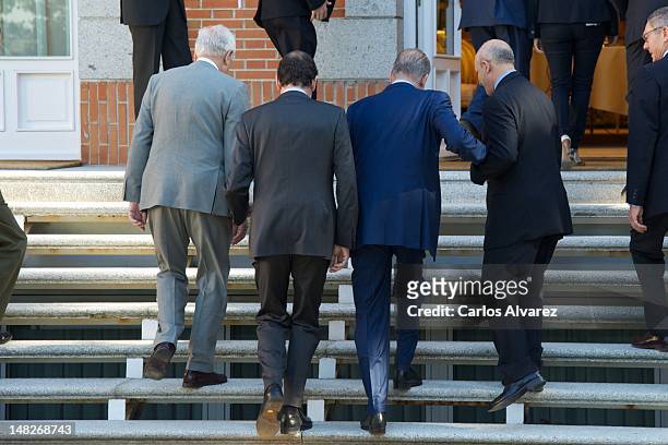Minister of Foreign Affairs Jose Manuel Garcia Margallo, Prime Minister Mariano Rajoy, King Juan Carlos of Spain and Minister of Education, Culture...