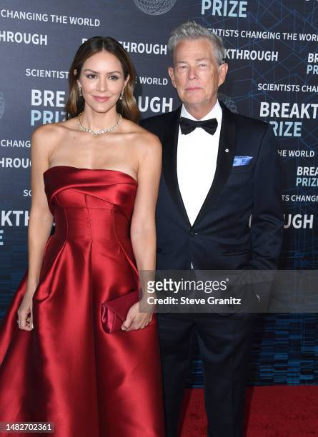 David Foster, Katharine McPhee arrives at the 9th Annual Breakthrough Prize Ceremony at Academy Museum of Motion Pictures on April 15, 2023 in Los...