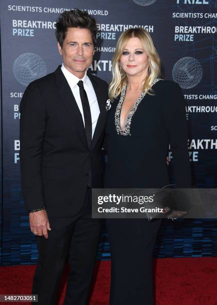 Rob Lowe, Sheryl Berkoff arrives at the 9th Annual Breakthrough Prize Ceremony at Academy Museum of Motion Pictures on April 15, 2023 in Los Angeles,...