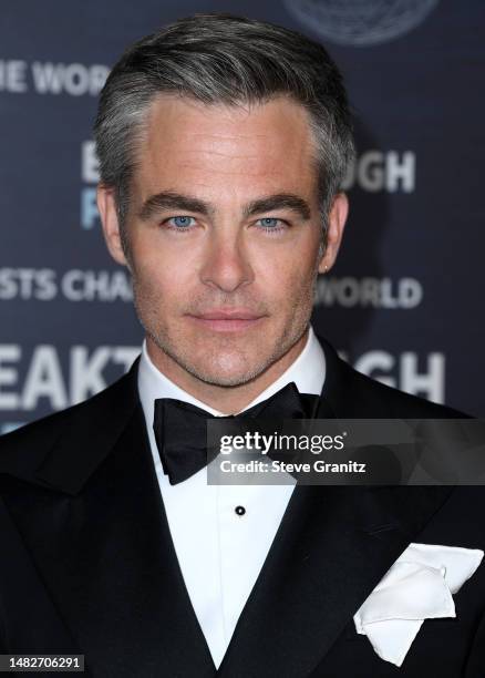 Chris Pine arrives at the 9th Annual Breakthrough Prize Ceremony at Academy Museum of Motion Pictures on April 15, 2023 in Los Angeles, California.