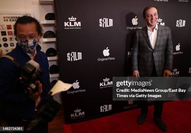 Golden State Warriors majority owner Joe Lacob poses during a red carpet press event for the film Stephen Curry: Underrated at Megadeluxe Custom Caps...