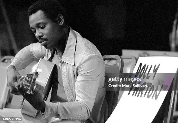 Musician/Singer/Songwriter George Benson during rehearsal their presenter duties for 3rd Annual Rock Awards, held at The Palladium, Hollywood CA 1977