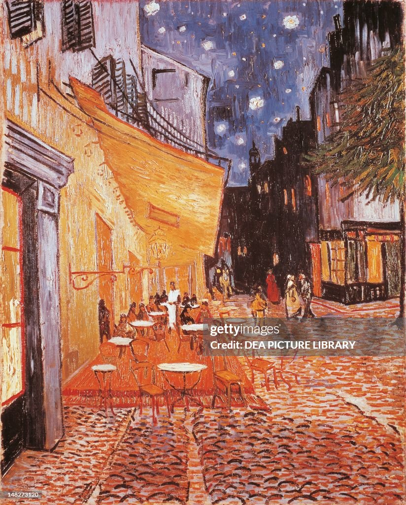 Cafe Terrace at night (Outside cafe in Forum Square in Arles in the evening), 1888, by Vincent van Gogh (1853-1890). (Photo by DeAgostini/Getty Images)