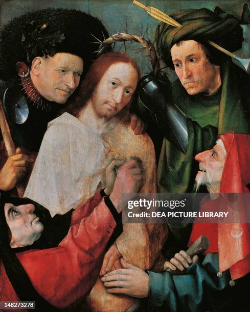 Crowning with thorns, by Hieronymus Bosch . ; London, National Gallery.