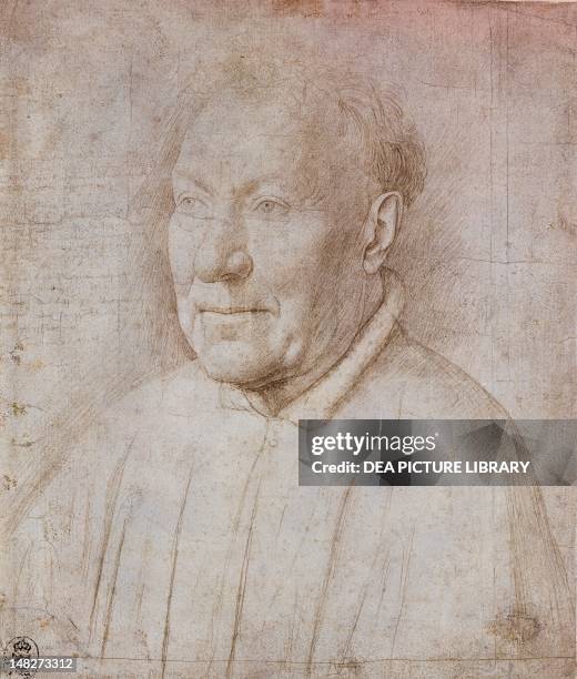 Portrait of Cardinal Nicola Albergati by Jan van Eyck , drawing. ; Dresda, Kupferstich-Kabinett.