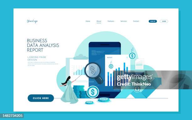 ilustraciones, imágenes clip art, dibujos animados e iconos de stock de inversión móvil ( robot advisor, aplicaciones de tecnología fin) banner vectorial - retorno de la inversión
