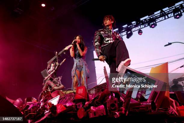 And Jaden Smith perform at the Mojave Tent during the 2023 Coachella Valley Music and Arts Festival on April 16, 2023 in Indio, California.