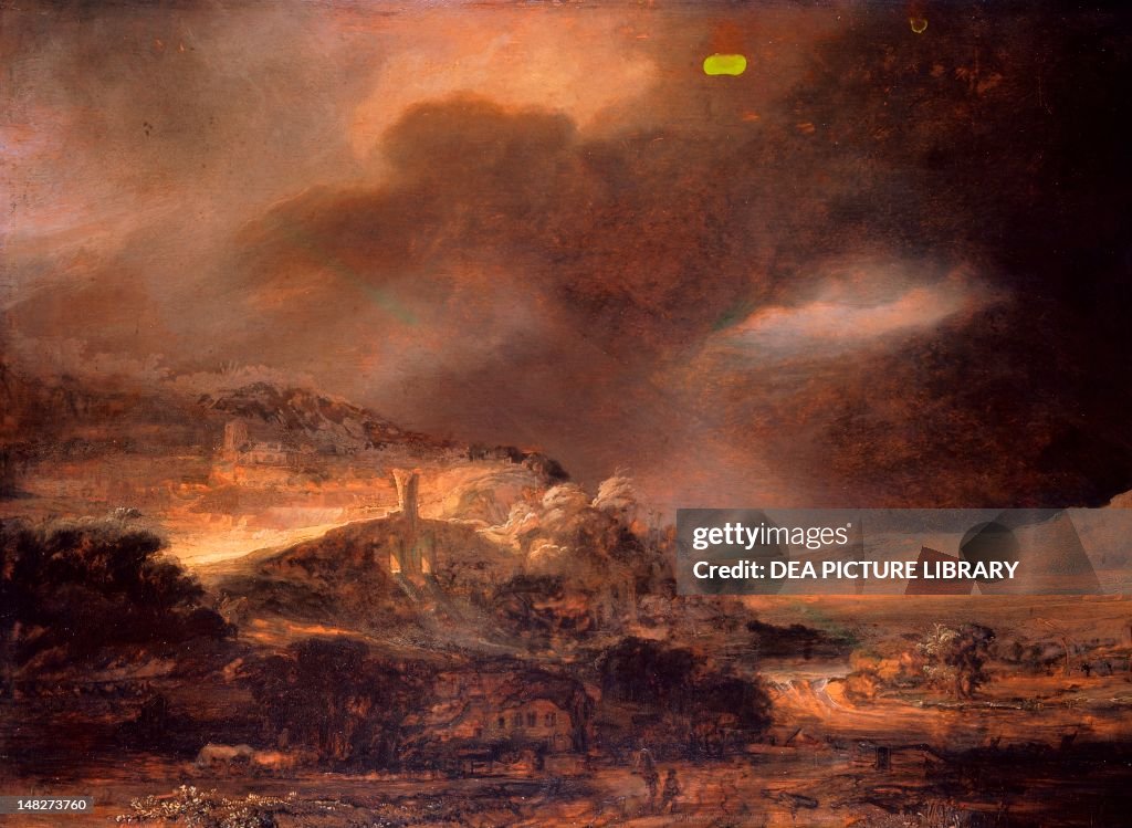 Landscape, by Rembrandt (1606-1669). (Photo by DeAgostini/Getty Images)