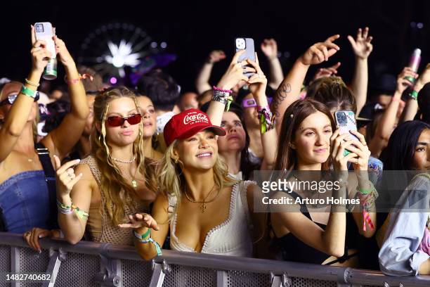 Festivalgoers attend the 2023 Coachella Valley Music and Arts Festival on April 16, 2023 in Indio, California.