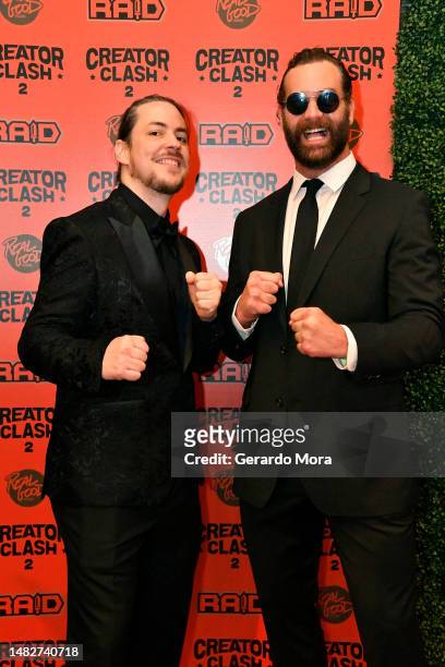 Arin Hanson and Harley Morenstein attend the Creator Clash 2 Boxing Charity Gala at Floridan Palace Hotel on April 16, 2023 in Tampa, Florida.
