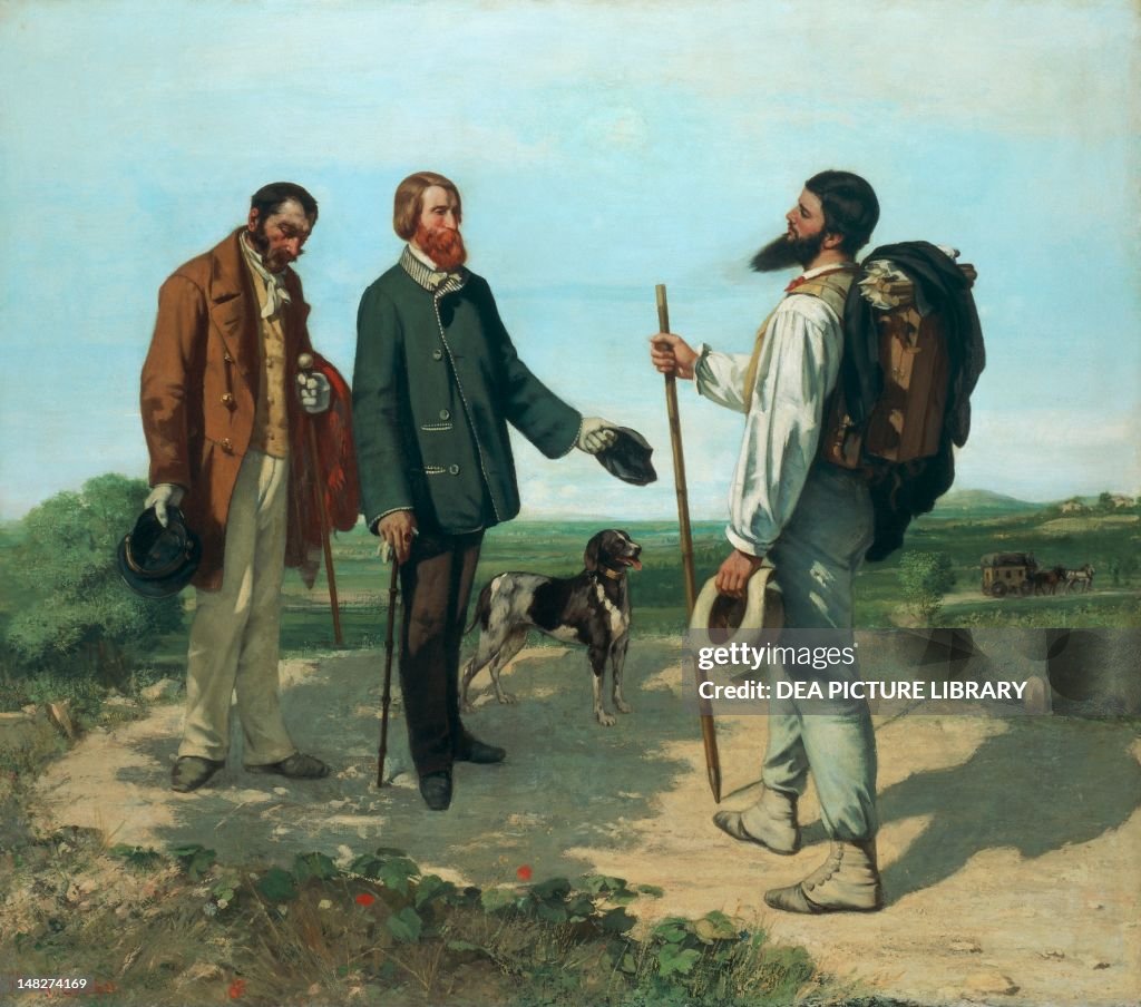 The meeting (La Reconte or Bonjour Monsieur Courbet), 1854, by Gustave Courbet (1819-1877), oil on canvas, 129x149 cm. (Photo by DeAgostini/Getty Images)
