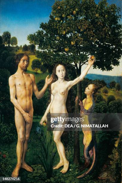 Original sin, by Hugo van der Goes . ; Vienna, Kunsthistorisches Museum .