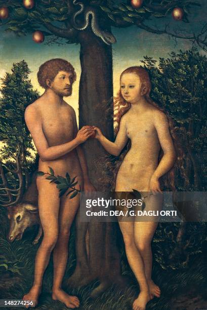 Adam and Eve, by Lucas Cranach the Elder . ; Mexico City, Museo De San Carlos .