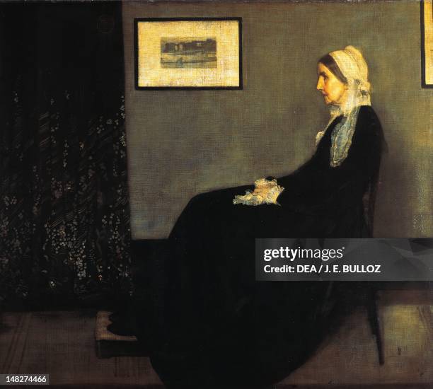 Portrait of the artist's mother, ca 1871, by James McNeill Whistler , oil on canvas, 144x162 cm. ; Paris, Musée Du Louvre.