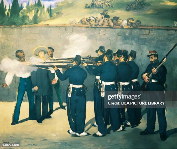 The execution of Maximilian by Edouard Manet . ; Mannheim, Städtische Kunsthalle .