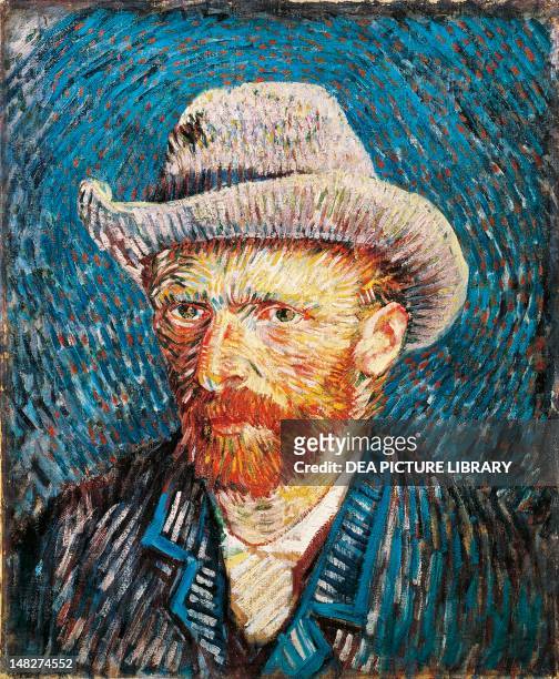 Self-Portrait with felt hat by Vincent van Gogh , oil on canvas, 44x37.5 cm. ; Amsterdam, Van Gogh Museum.