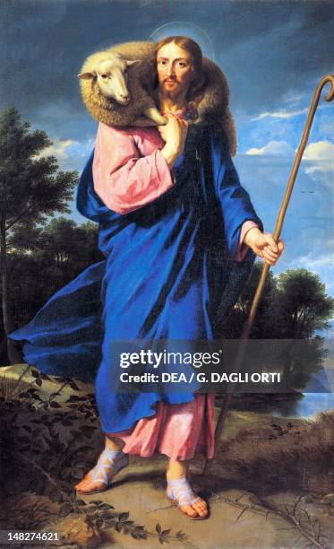 The Good Shepherd, by Philippe de Champaigne , oil on canvas. ; Tours, Musée Des Beaux-Arts .