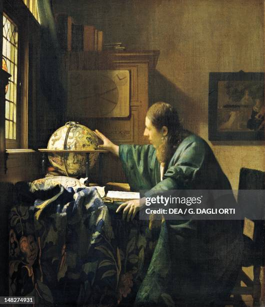 The Astronomer by Jan Vermeer , oil on canvas, 51x45 cm. ; Paris, Musée Du Louvre.