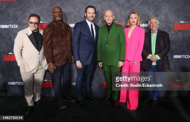 Stephen Root, Michael Irby, Robert Wisdom, Bill Hader, Anthony Carrigan, Sarah Goldberg and Henry Winkler attend the Los Angeles season 4 premiere of...