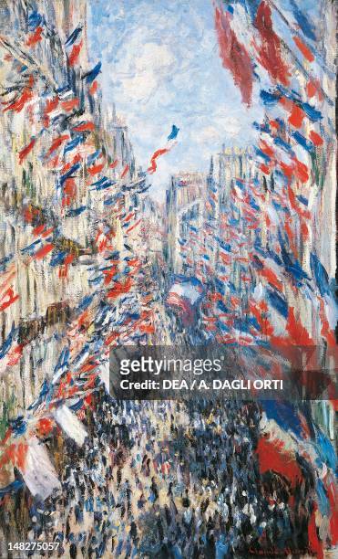 The Rue Montorgueil , the feast of June 30 1878, by Claude Monet , oil on canvas, 73x52 cm. ; Paris, Musée D'Orsay .