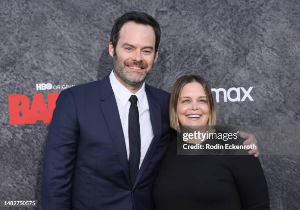 Bill Hader and Amy Gravitt attend the Los Angeles season 4 premiere of HBO original series "BARRY" at Hollywood Forever on April 16, 2023 in...