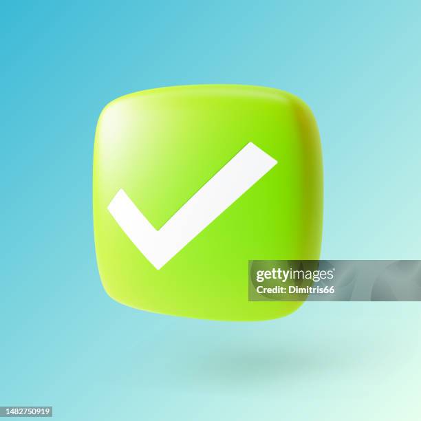 3d vector check mark icon. accepted, approved, right, correct, true, done symbol. - proofreading stock illustrations