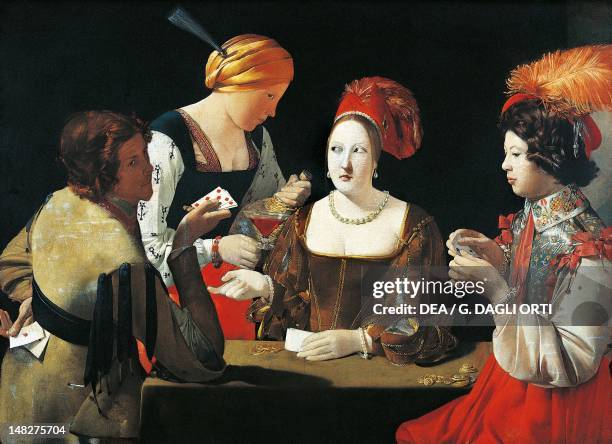 The cheat with the ace of diamonds, ca 1635, by Georges de La Tour , oil on canvas, 106x146 cm. ; Paris, Musée Du Louvre.