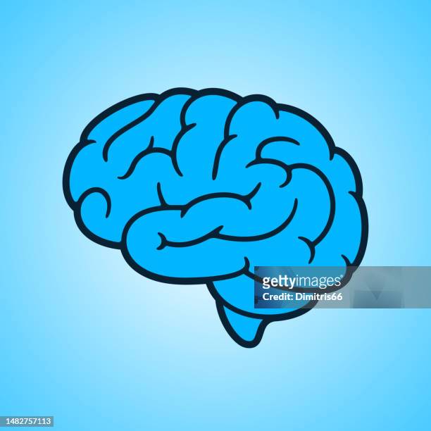 human brain icon - brain cartoon stock illustrations