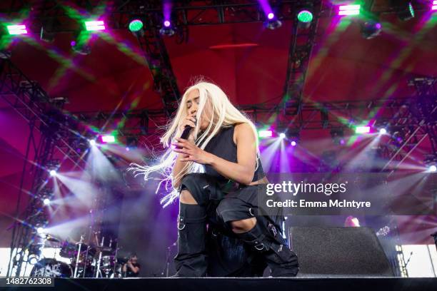 Fousheé performs onstage at the 2023 Coachella Valley Music and Arts Festival on April 16, 2023 in Indio, California.