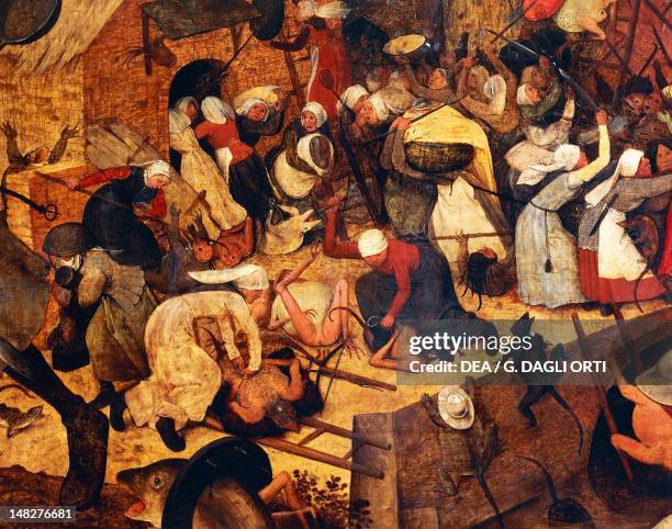 Mad Margaret , ca 1561, by Pieter Brueghel the Elder , oil on canvas, 115x161 cm. Detail. ; Antwerp, Museum Mayer Van Den Bergh .