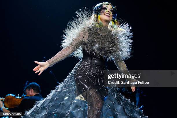 Bjork performs at The 2023 Coachella Valley Music And Arts Festival on April 16, 2023 in Indio, California.