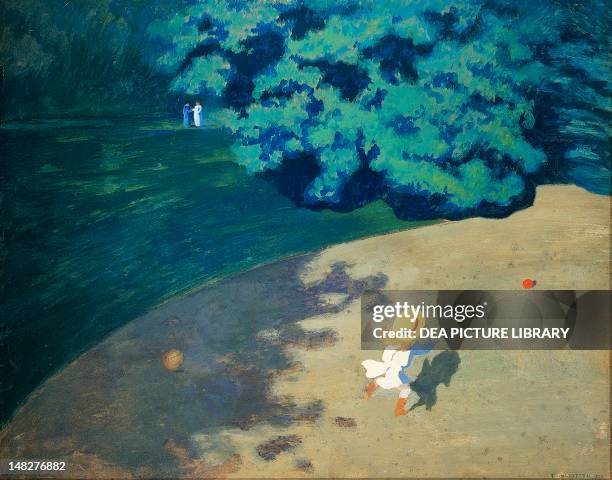 The ball by Felix Vallotton , oil on cardboard glued on wood, 48x61 cm. ; Paris, Musée D'Orsay .