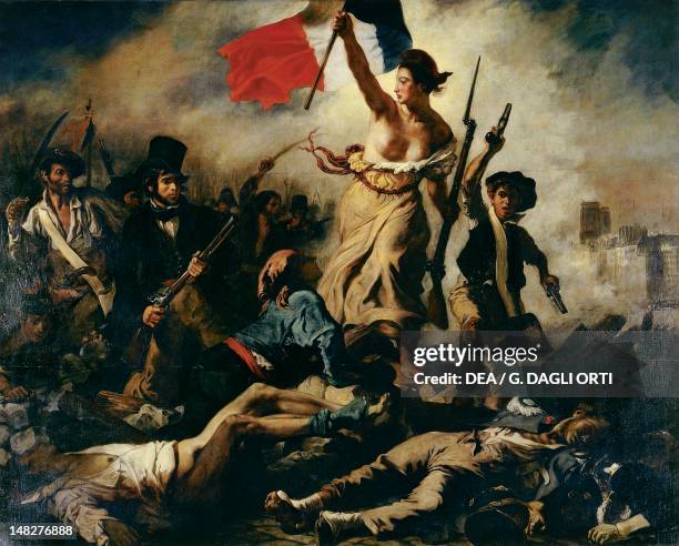 Liberty Leading the People by Eugene Delacroix , oil on canvas, 260x325 cm. ; Paris, Musée Du Louvre.