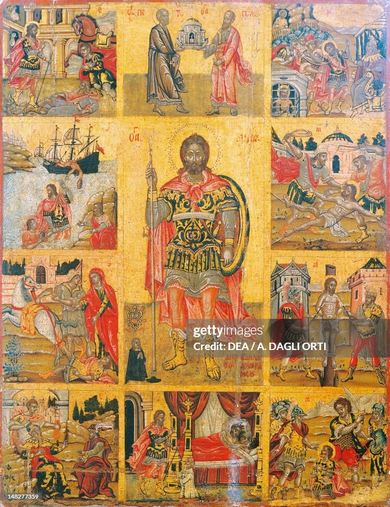 St Mina and stories of his life, by Cristoforo Marieti. (Photo by DeAgostini/Getty Images)