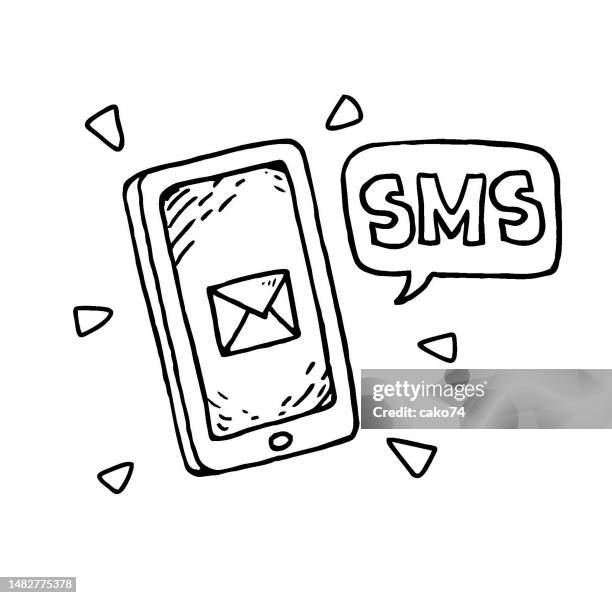 mobile phone and sms icon - quick response stock illustrations