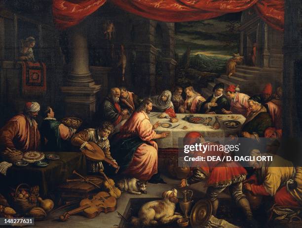 The Wedding at Cana, by Leandro Bassano , oil on canvas. ; Vicenza, Museo Civico Palazzo Chiericati.