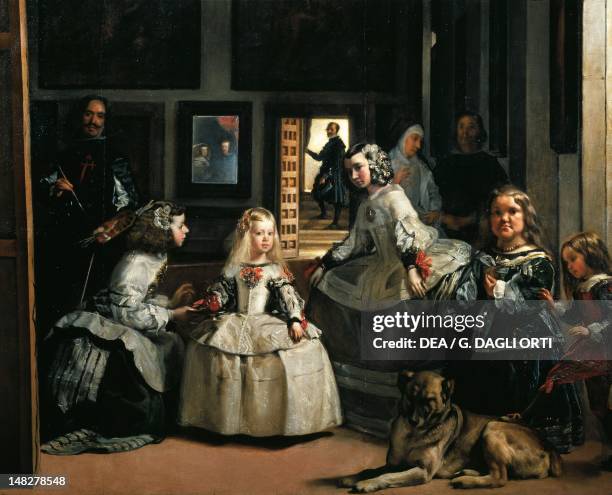 Las Meninas by Diego Velazquez , oil on canvas, 318x276 cm. Detail. ; Madrid, Museo Del Prado.