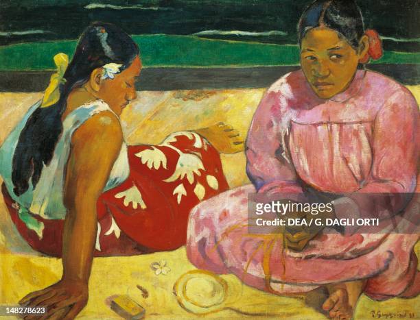 Tahitian women on the beach by Paul Gauguin , oil on canvas, 69x91 cm. ; Paris, Musée D'Orsay .