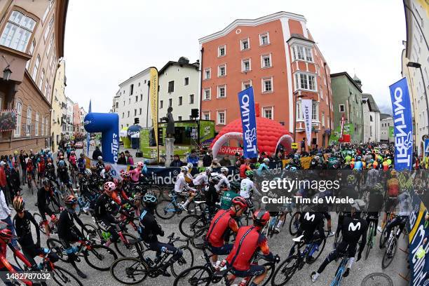 General view of the peloton competing prior to the 46th Tour of the Alps 2023, Stage 1 a 127.5km stage from Rattenberg to Alpbach 984m on April 17,...